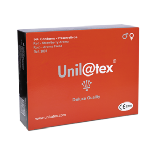 Preservativos Unilatex Rojo-Fresa Cajas de 144 uds.