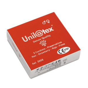 Preservativos Unilatex Rojo-Fresa Cajas de 3 uds.