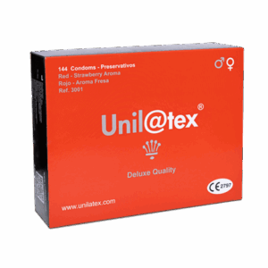 Preservativos Unilatex Rojo-Fresa Cajas de 144 uds.